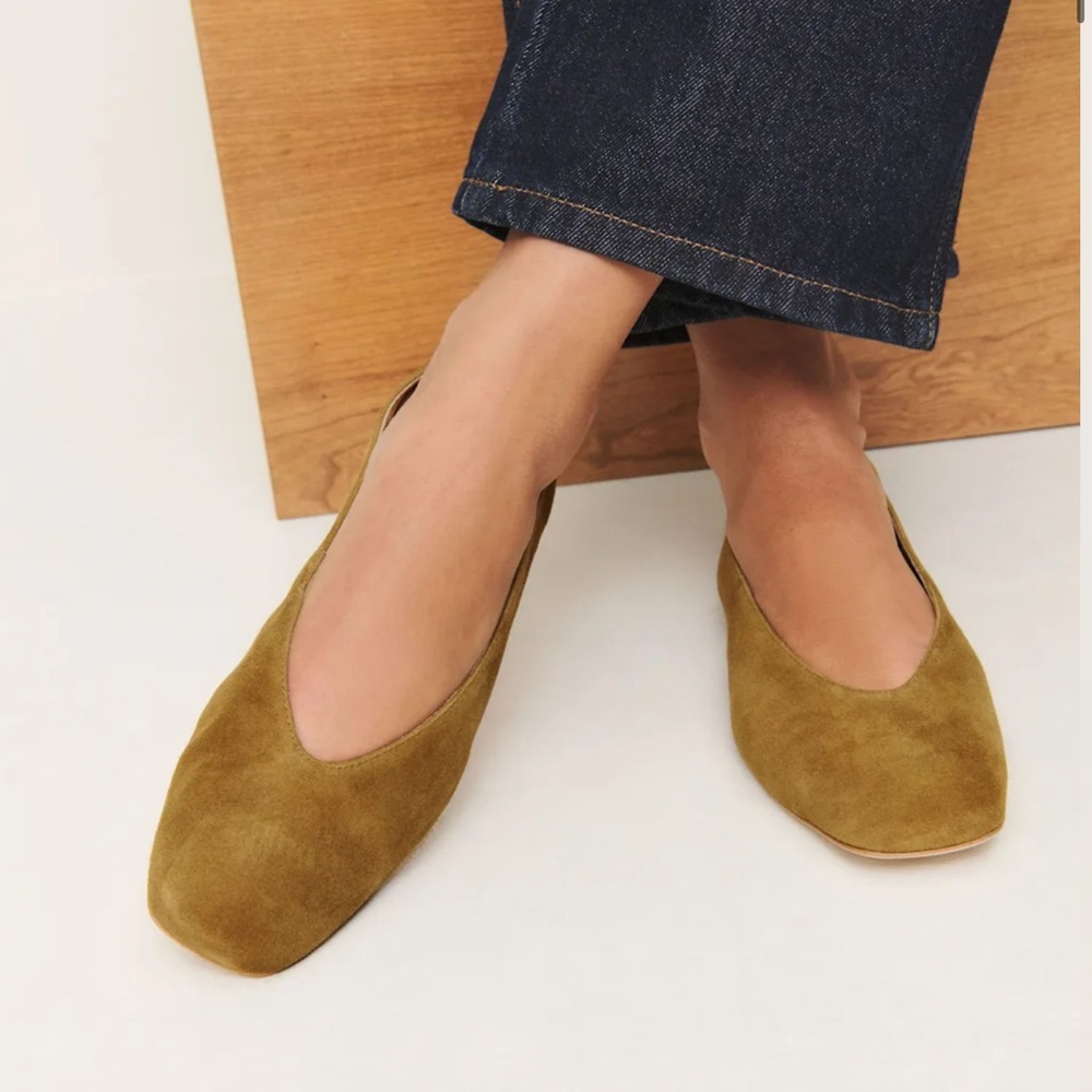 Reformation Green Ballet Flats